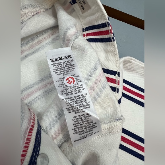 ASOS Design Tall Full Length Wide Straight Leg Striped Jeans Size 26x36 - Picture 6 of 10